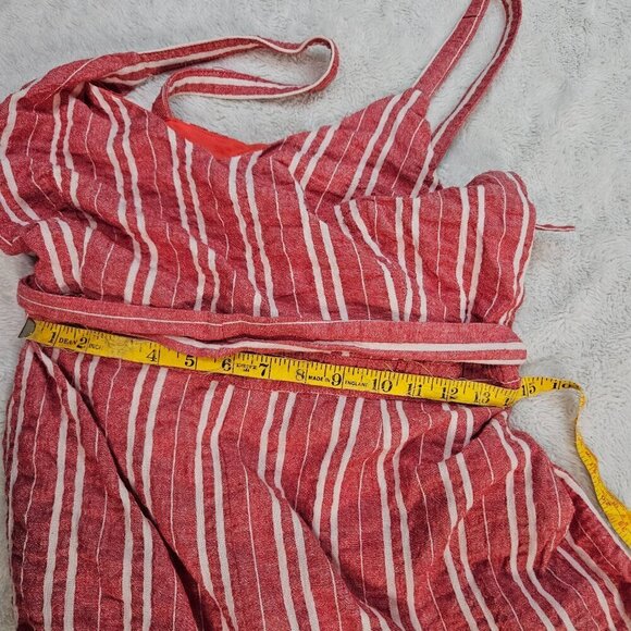 Anthropologie Ett:wa Red White Stripe Wide Leg Sleeveless Tied Jumper Women L - Picture 7 of 10